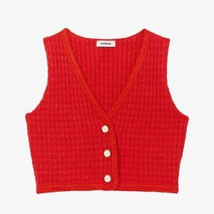 Sandro Gravelle Cropped Tweed Vest